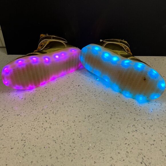 GOLD Rechargeable Solid or Flashing Light Up Shoes - Many options and Colors - Picture 7 of 16